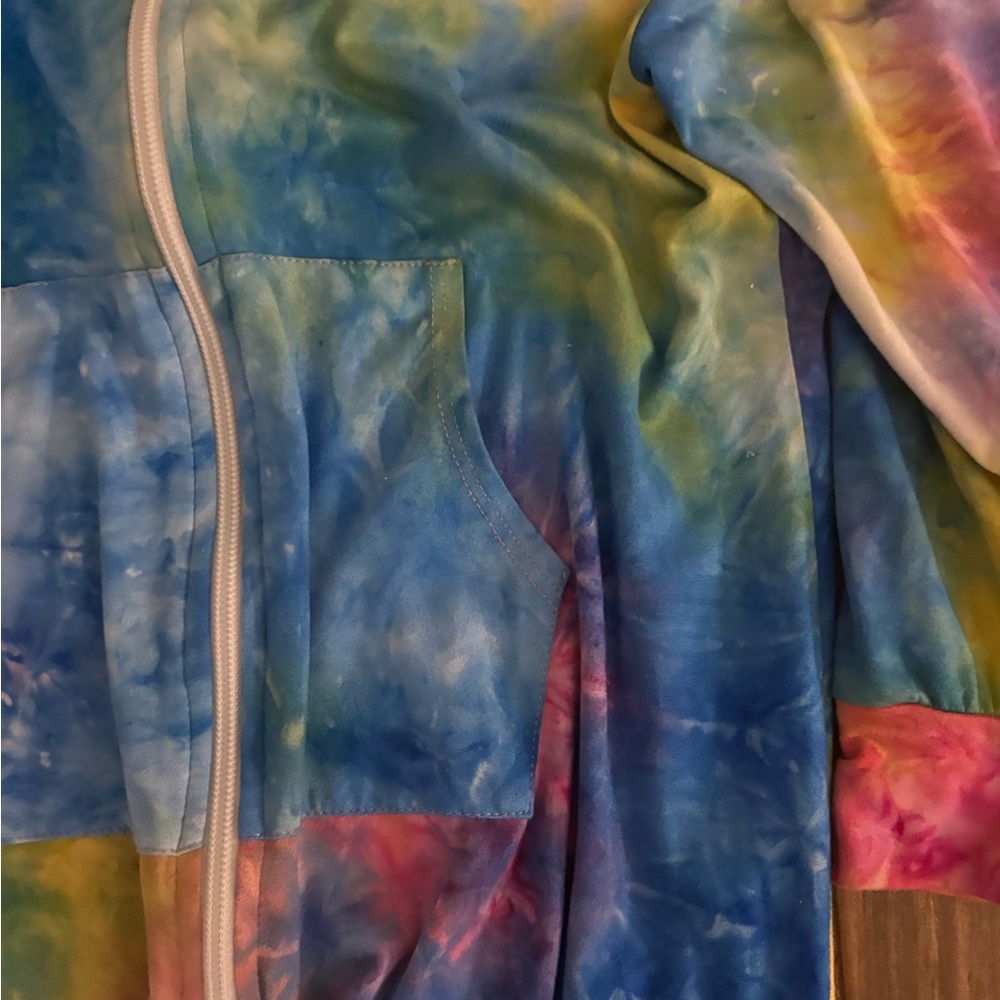 Kids Tie-Dye Hooded One-Piece Romper - Multicolor - Picture 3 of 4